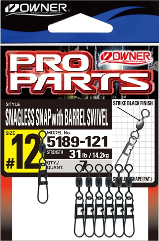 OWNER-TOOLS SNAGLESS SNAP WITH BARREL SWIVEL-FISHING- #12